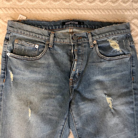 NWT Post LA ADAPTATION Boyish Crop Jeans Size 27 $495 Distressed Blue Denim - Picture 2 of 10